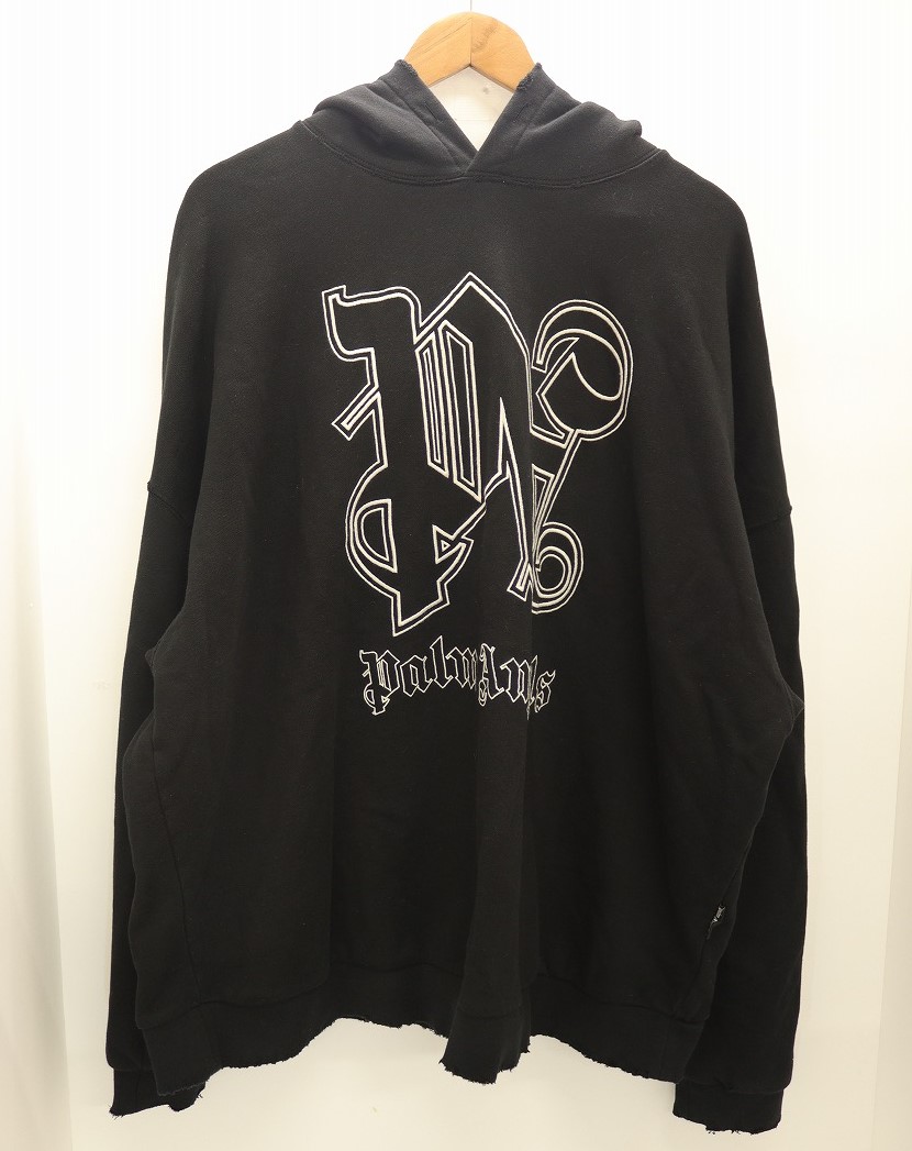 Palm Angels パーム エンジェルス MONOGRAM STATEMENT HOODIE 23AW モノグラム フーディー パーカー ロゴ スウェット PMBB126E23FLE0011003 綿（コットン） ブラック XL 袋【中古】【ストリート・ルード】【金沢本店 併売品】【688215Kz】｜浪漫遊　店