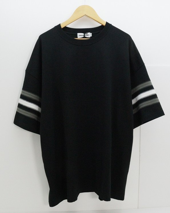 COOTIE クーティー Jacquard Sleeve S/S Tee ジャガード ワイドシルエット M2226RBP 綿（コットン） ブラック M タグ、袋 【中古】【ストリート・ルード】 【金沢本店 併売品】【688758Kz】
