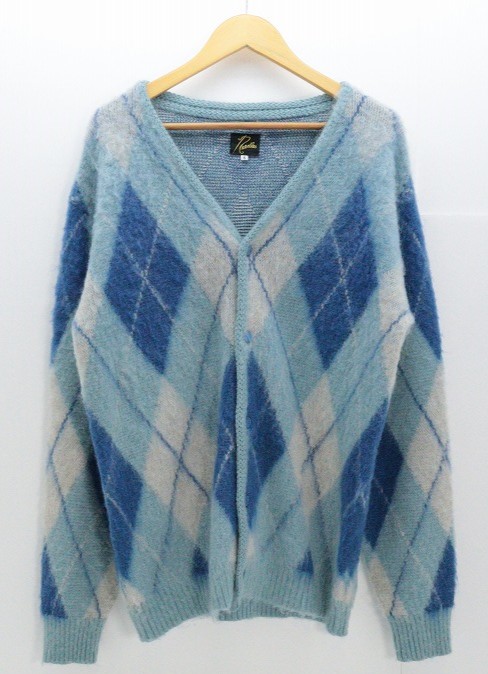 Needles ニードルス 22AW MOHAIR Cardigan モヘアカーディガン LQ271 ナイロン ブルー S 【中古】【モード・セレクト】 【金沢本店 併売品】【679037Kz】