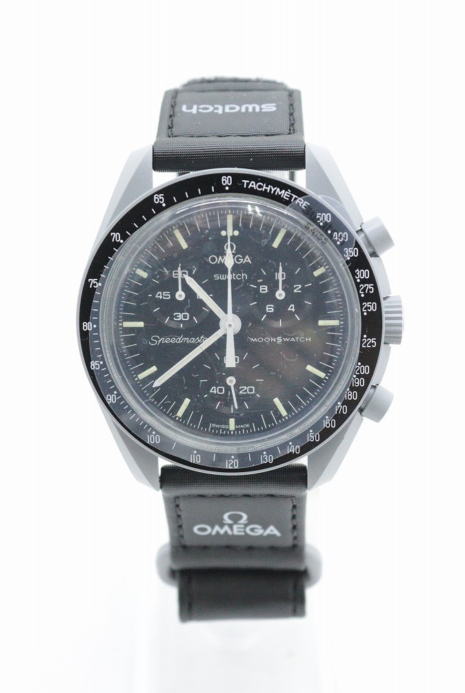 swatch × Omega mission to the moon グレー　ブラック 箱　説明書 【中古】【時計】 【金沢本店 併売品】【792646Kz】