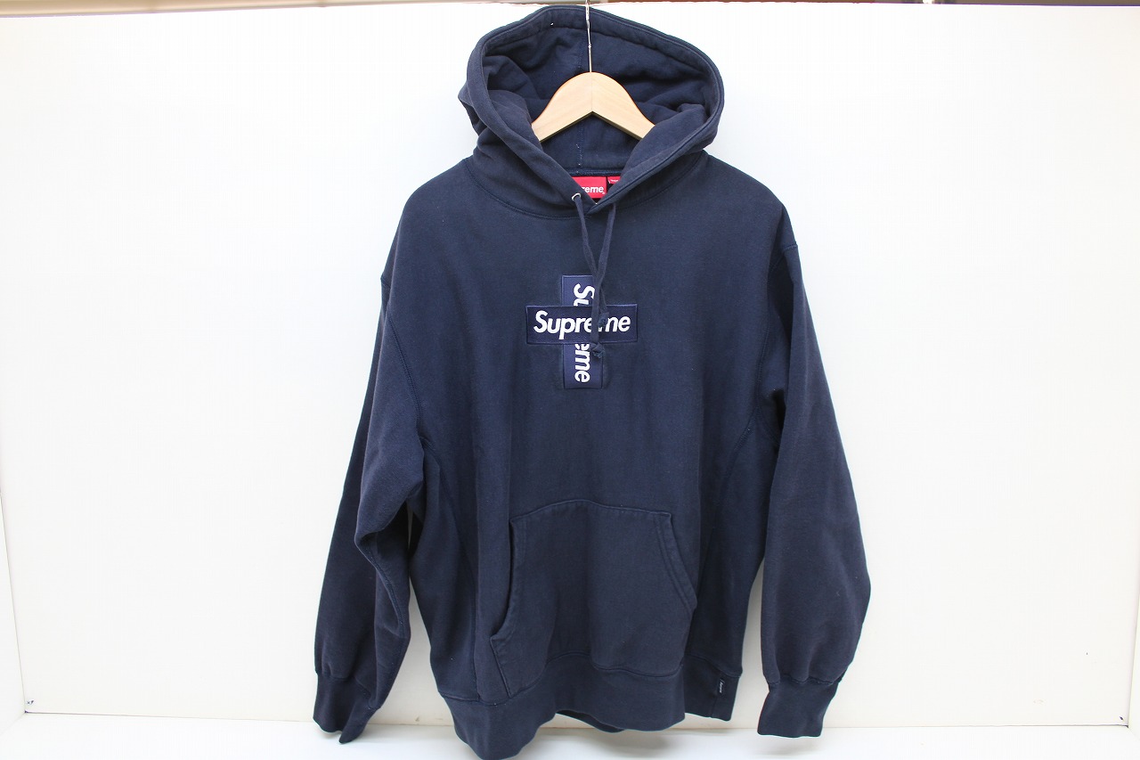 Supreme シュプリーム Cross Box Logo Hooded Sweatshirt  綿（綿織物） 米国海軍 M 【中古】【ストリート・ルード】【金沢中央局 併売品】【6810959Kz】