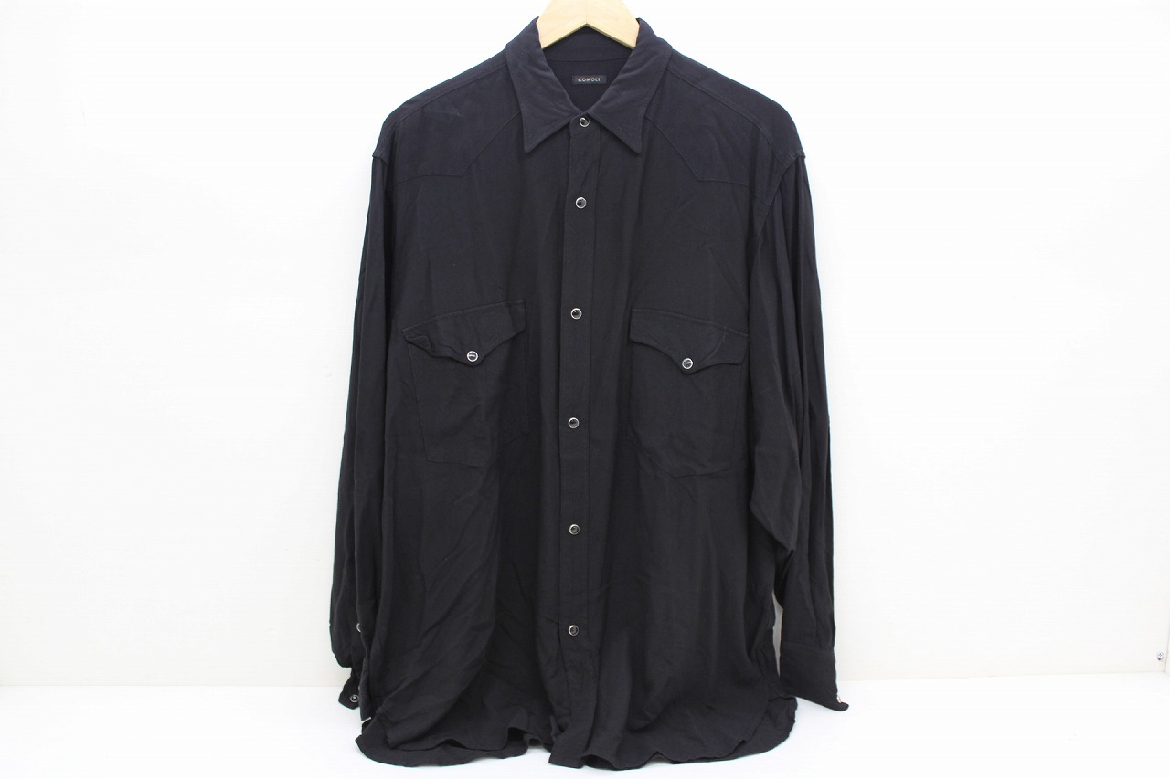 COMOLI コモリ 25SS レーヨン ウエスタンシャツ B01-02003 レーヨン ブラック 2 【中古】【モード・セレクト】【金沢本店 併売品】【6710982Kz】|浪漫遊 店