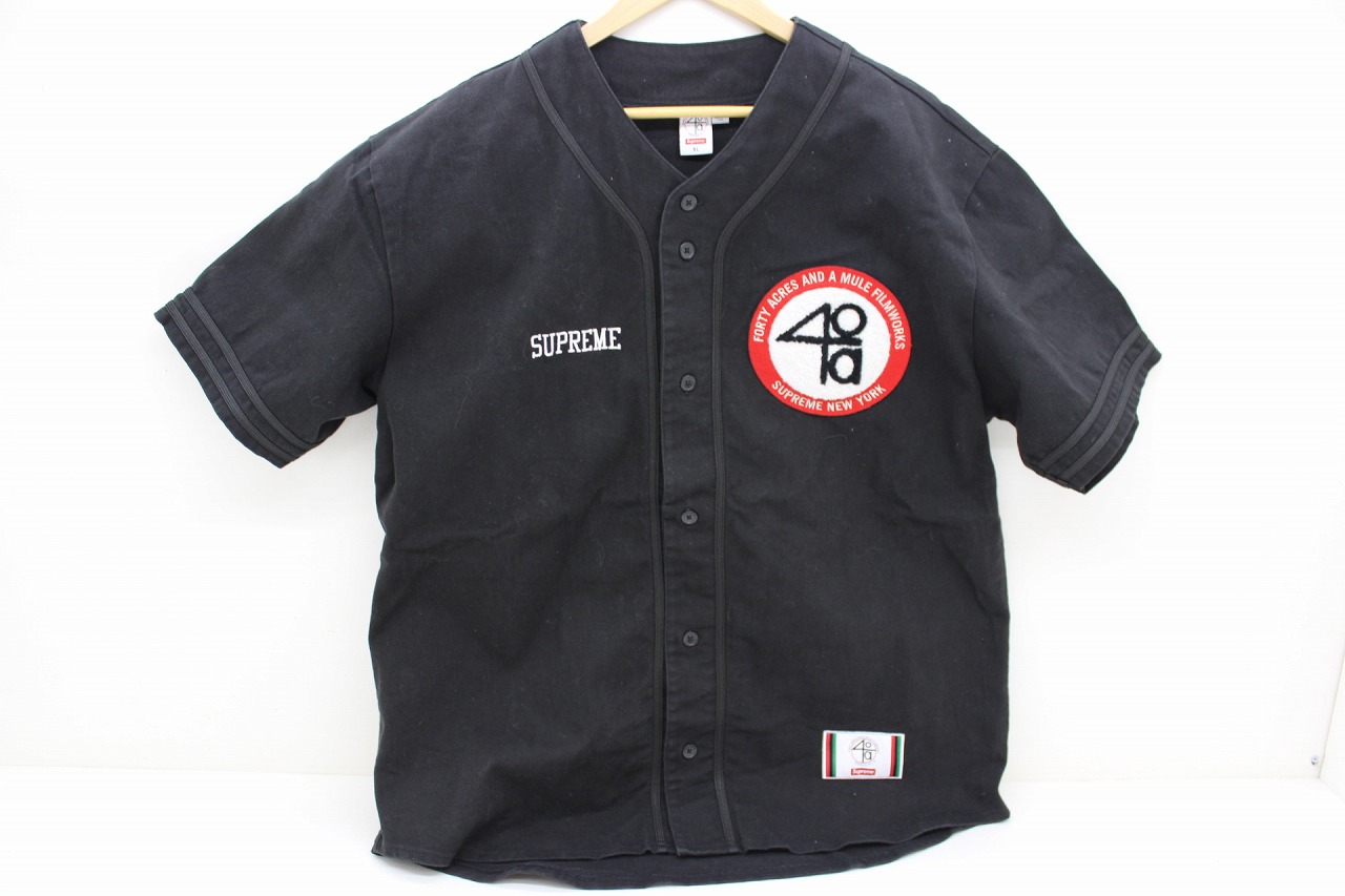Supreme×40Acres シュプリーム×40エーカーズ 25SS Twill Baseball Jersey  綿（綿織物） 黒いこと XL 【中古】【ストリート・ルード】【金沢中央局 併売品】【6810980Kz】