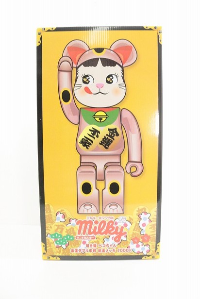 BE@RBRICK ベアブリック BE@RBRICK 招き猫 ペコちゃん 金運 ダブル小判 桃金メッキ 1000％ 外箱・箱・説明書 【中古】【アクセサリー】 【金沢本店 併売品】【822811Kz】