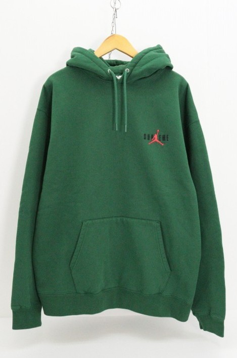 Supreme&times;Jordan シュプリーム&times;ジョーダン Hooded Sweatshirt HF0836-341 綿（コットン） グリーン L タグ【中古】【ストリート・ルード】【金沢本店 併売品】【689990Kz】｜浪漫遊　店