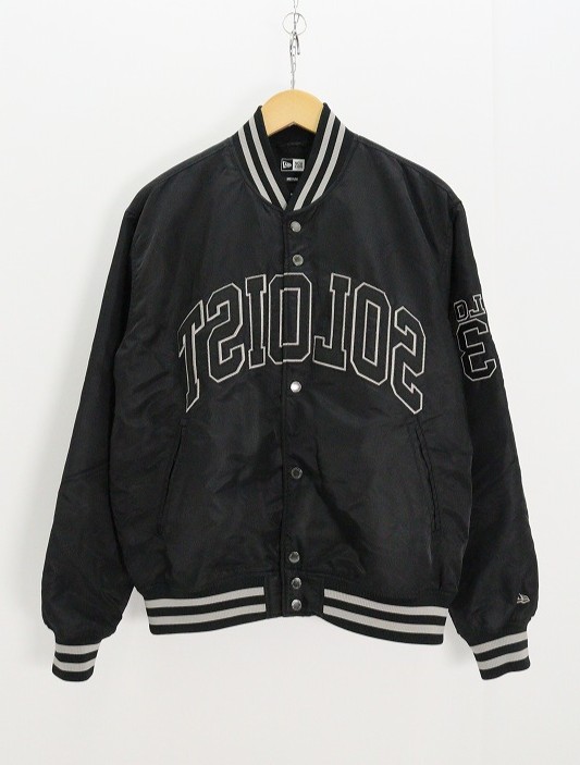soloist×NEWERA ソロイスト ニューエラ varsity jacket ナイロン ブラック グレー M 【中古】【モード・セレクト】 【金沢本店 併売品】【6710353Kz】