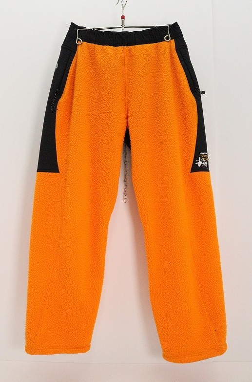 STUSSY×Mountain Hardwear ステューシー 牟礼ハードウエア  フリースパンツ OM0336 ポリエステル オレンジ色 黒いこと S 【中古】【ストリート・ルード】【金沢中央局 併売品】【6810468Kz】