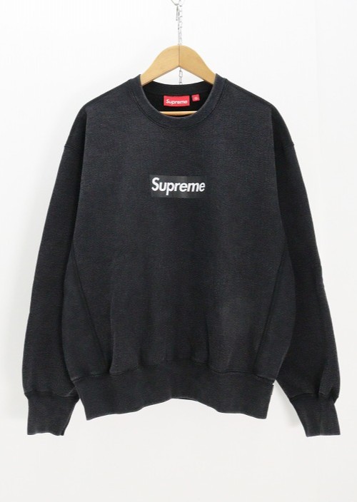 Supreme シュプリーム 25ss Washed Box Logo crewneck  綿（綿織物） フェードブラック S 【中古】【ストリート・ルード】【金沢中央局 併売品】【6810528Kz】