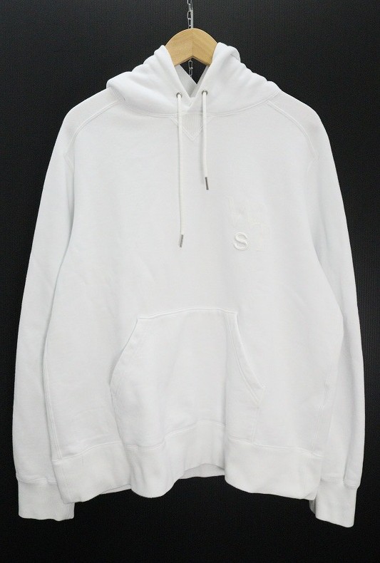 WTAPS&times;sacai ダブルタップス サカイ flock print hoodie 25-0925S 綿（コットン） ホワイト 4 【中古】【ストリート・ルード】【金沢本店 併売品】【6810581Kz】｜浪漫遊　店 23,680円