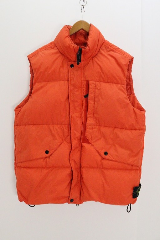 STONE ISLAND ストーンアイランド ダウンベスト 7915G0423 ナイロン オレンジ XL 【中古】【モード・セレクト】 【金沢本店 併売品】【6710676Kz】