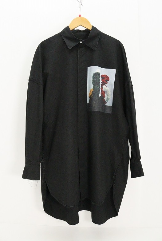 ALMOSTBLACK オールモストブラック WVN C-OFF BG PRNT SHIRT 23AW-SH01 綿（綿織物） 黒いこと 2 【中古】【流行り物・選りわける】【金沢中央局 併売品】【6710752Kz】