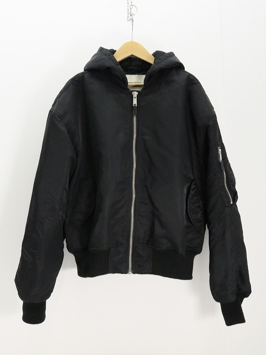 entire studios エンタイアスタジオ HOODED BROAD BOMBER JACKET ES2539OI ナイロン ブラック L 【中古】【モード・セレクト】 【金沢本店 併売品】【6710782Kz】