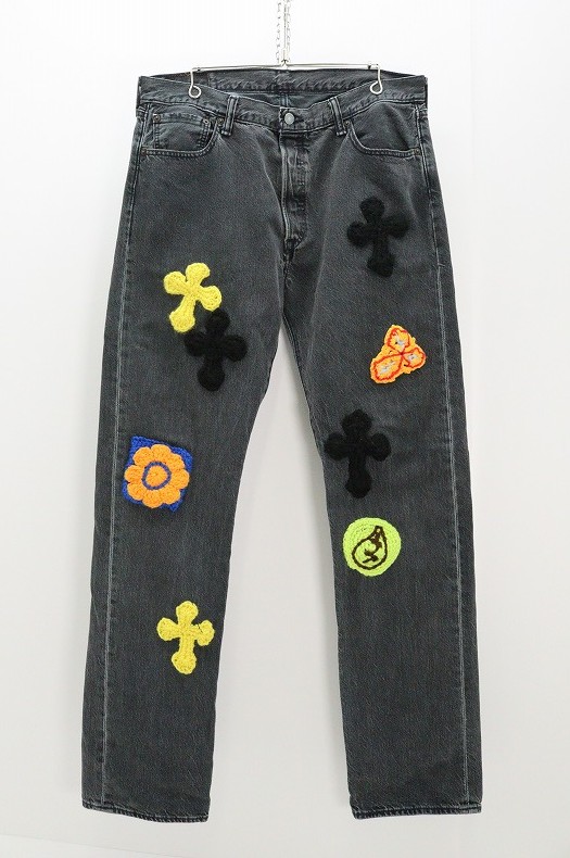 Y.A.R.N ヤーン Levis 501 with 3D Cross 綿（コットン） フェードグレー W34 L34 【中古】【ストリート・ルード】【金沢本店 併売品】【6810849Kz】｜浪漫遊　店