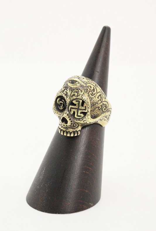 galcia ガルシア メキシカンスカルリング   ゴールド  【中古】【佩び物】【金沢中央局 併売品】【823352Kz】