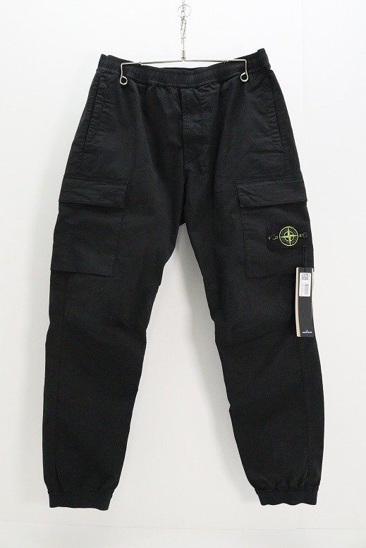 STONE ISLAND ストーンアイランド PANTALONE REGULAR TAPERED  綿（綿織物） 黒いこと W34 引き舟【中古】【流行り物・選りわける】【金沢中央局 併売品】【6710888Kz】