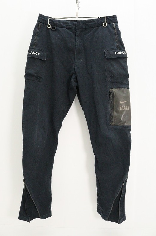 NIKE×UNDERCOVER ナイキ アンダー押しかぶせる CHAOS BALANCE CARGO PANTS CD7529-010 綿（綿織物） 黒いこと L 【中古】【流行り物・選りわける】【金沢中央局 併売品】【6710891Kz】