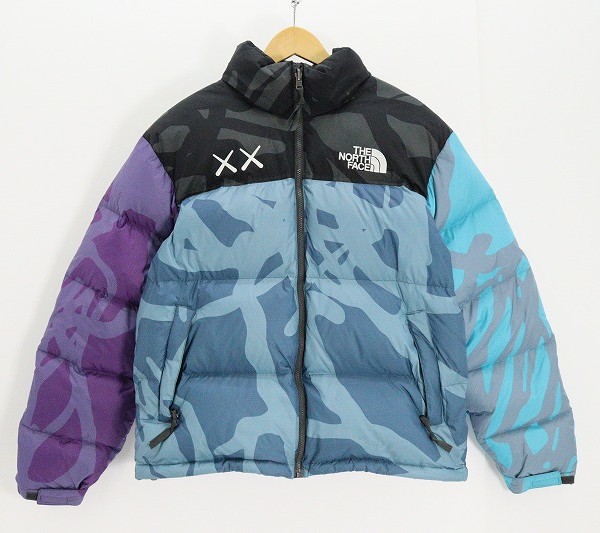 THE NORTH FACE×KAWS ザ・ノース・フェイス×カウズ 1996 RETRO NUPTSE JACKET NF0A7WLU ナイロン 青色 M 【中古】【アメカジ・アウトドア】【金沢中央局 併売品】【6910897Kz】