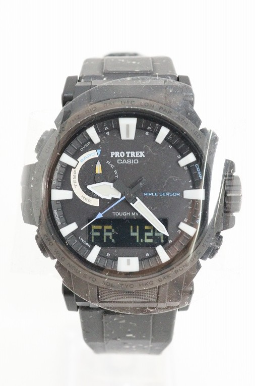 CASIO カシオ  G-SHOCK PRO TREK 日本気取らない保護すること結盟コラボモデル 手ごわいソーラー PRW-61NJ-1JR  黒いこと  箱、内袋等【中古】【時辰儀】【金沢中央局 併売品】【793349Kz】