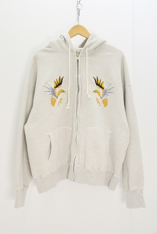 BOWWOW バウワウ SUKAJAN EMB ZIP HOODIE AGED BW252-SEZH 綿（綿織物） 薄墨色 XL 【中古】【レギュラー】【金沢中央局 併売品】【7010905Kz】