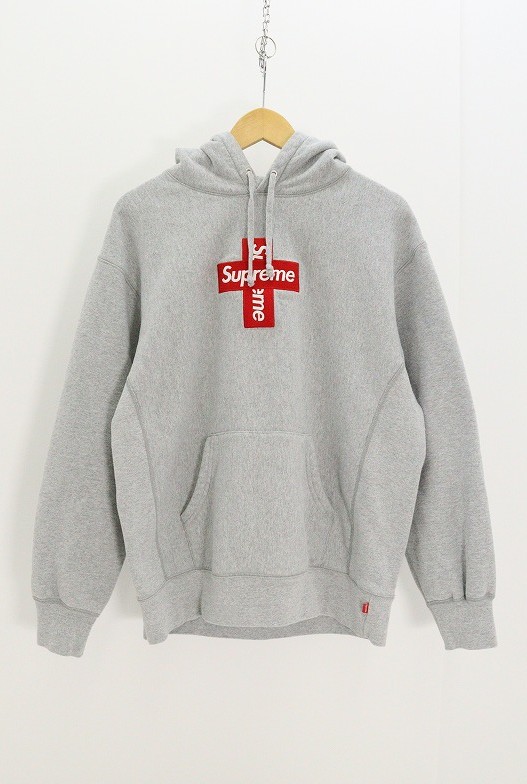 Supreme シュプリーム Cross Box Logo Hooded Sweatshirt  綿（綿織物） 薄墨色 M 【中古】【ストリート・ルード】【金沢中央局 併売品】【6810930Kz】