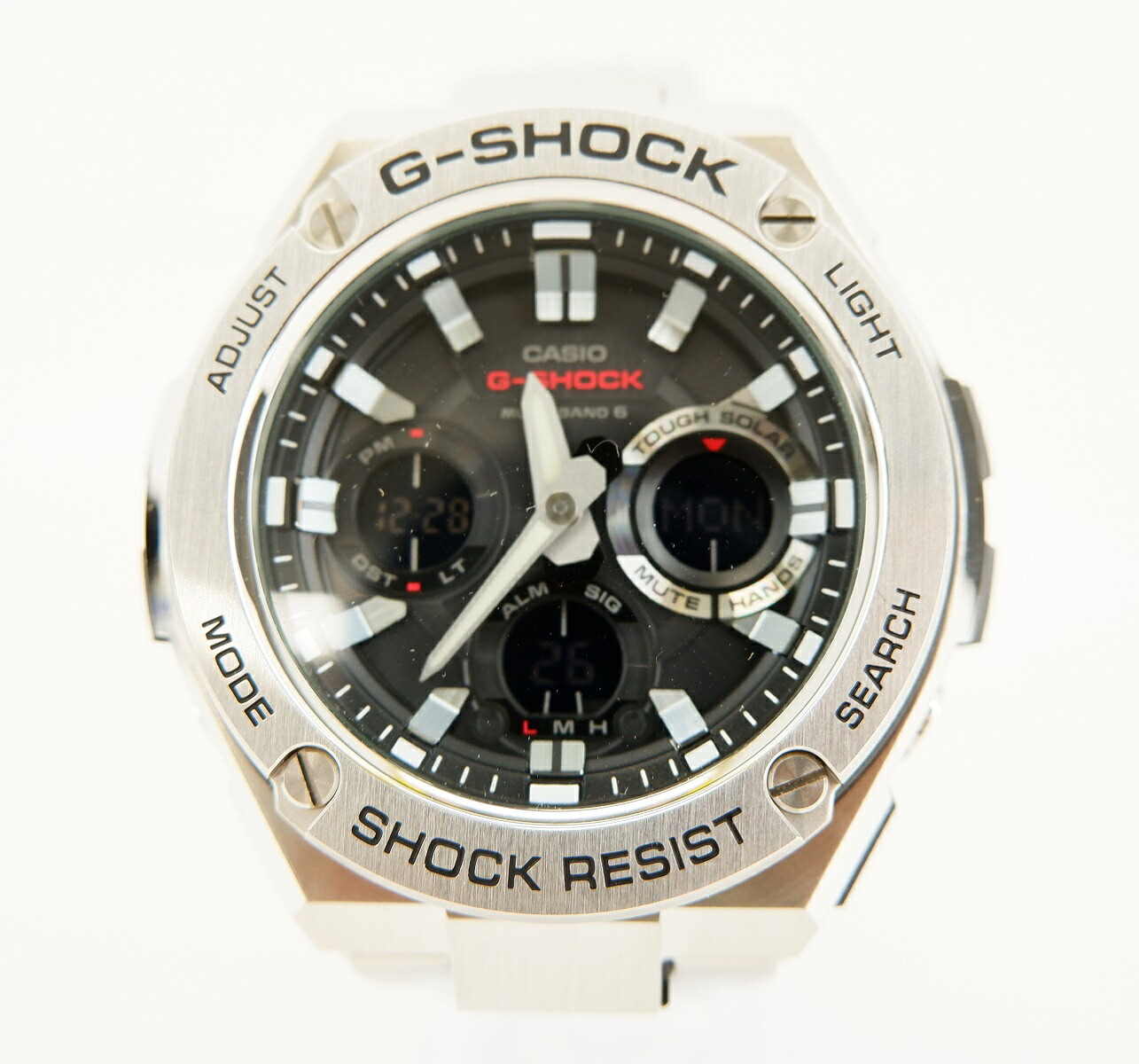 【値下げしました】 G-SHOCK GST-W1100-1AJF ジーショック アナログ 時計 ウォッチ 腕時計 シルバー CASIO カシオ ソーラー電池