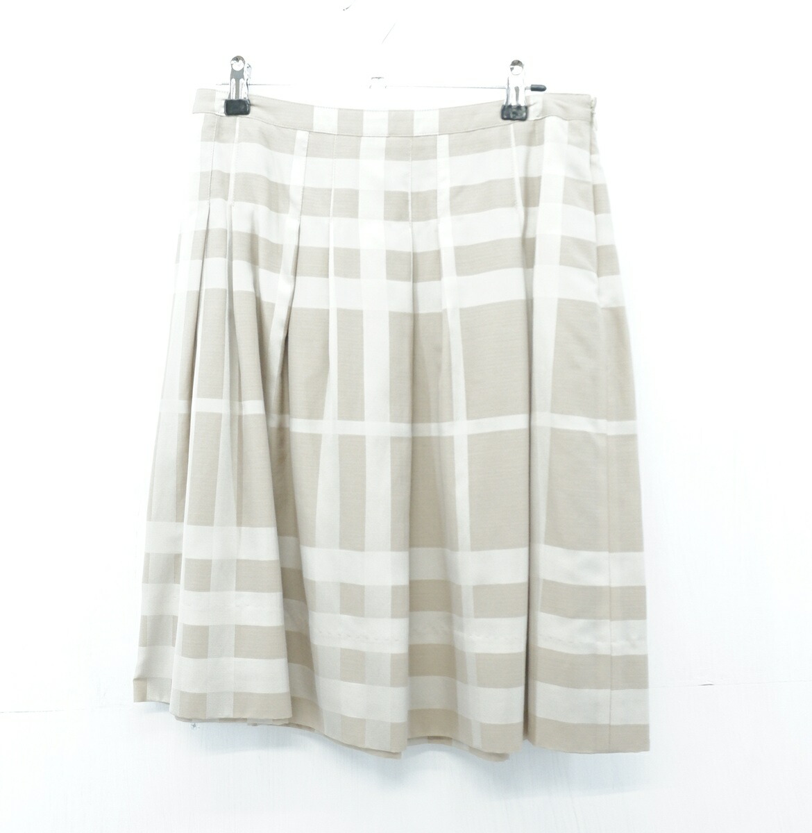 BURBERRY LONDON NOVA CHECK PLEATED SKIRT size：40 バーバリー 英国の首都 ノバチェック 筋目スコート ベージュ B1S08-711-40 三陽商会 Made インチ Japan