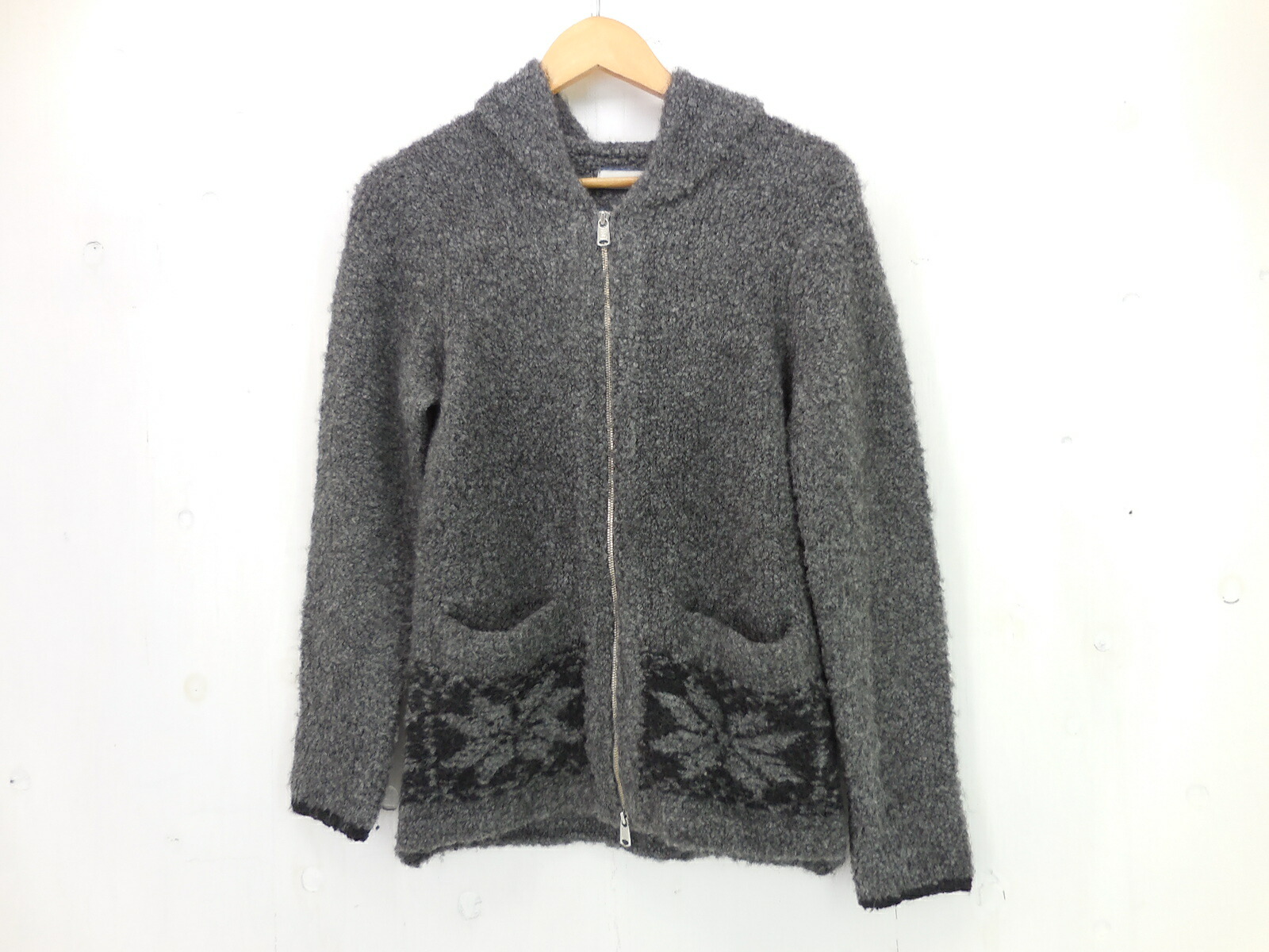 楽天市場 Nonnative 12aw Lumberer Hooded Full Zip Size 0 ノンネイティブ パイルニット ジップパーカー グレー Nn K25 浪漫遊 楽天市場店