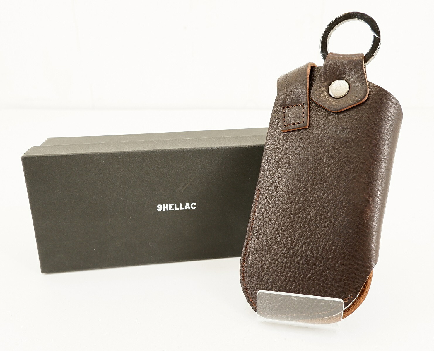 【値下げしました】 SHELLAC × L.E.D BITES ITALIAN COW SHOULDER LEATHER PHONE CASE シェラック エルイーディーバイツ イタリアン カウショルダー レザー スマートフォンケース スマホケース 牛革 ブラック 52606