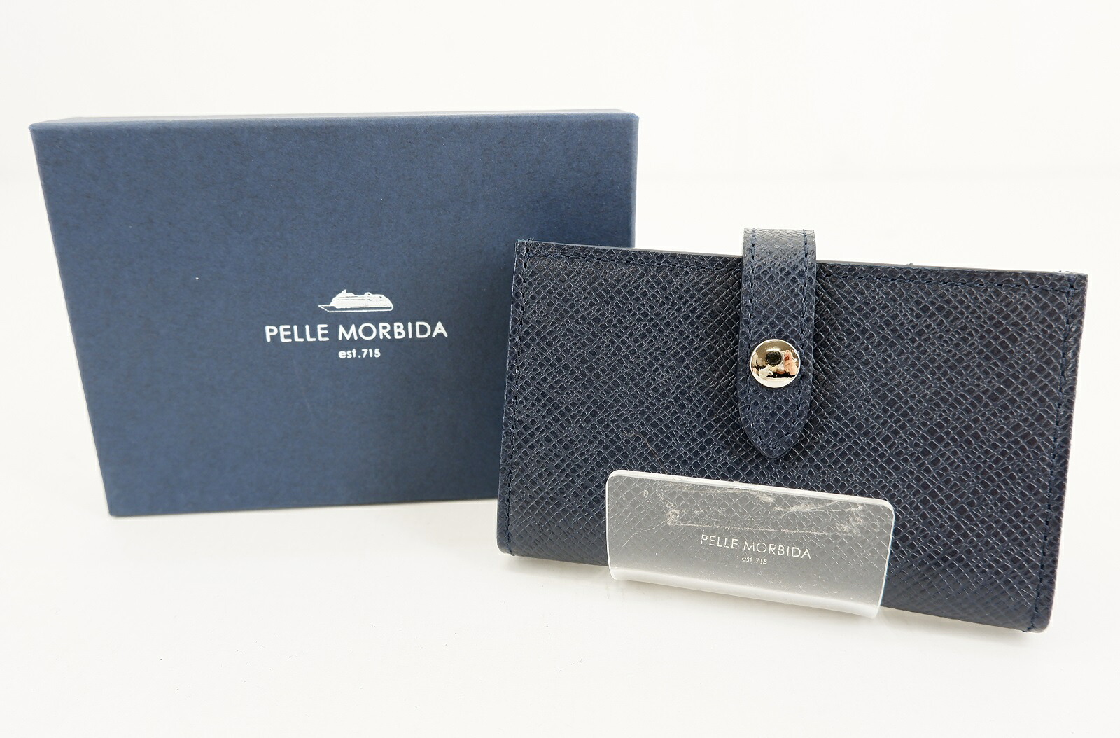 PELLE MORBIDA Barca CARD CASE ペッレモルビダ バルカ カードケース 名刺入れ ネイビー 牛革 PMO-BA320 Made in Japan