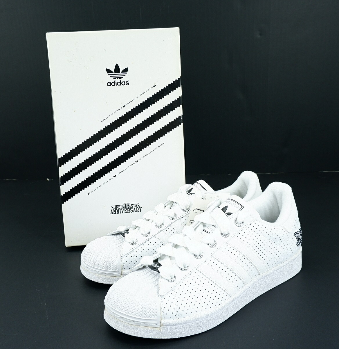 【更に切り詰め】adidas Originals SUPERSTAR 35th ANNIVERSARY size：28糎 アディダス オリジナルス はやりっ子 35周年祝する 置き目とり捨てる スニーカー シューズ 靴 白いこと 114216