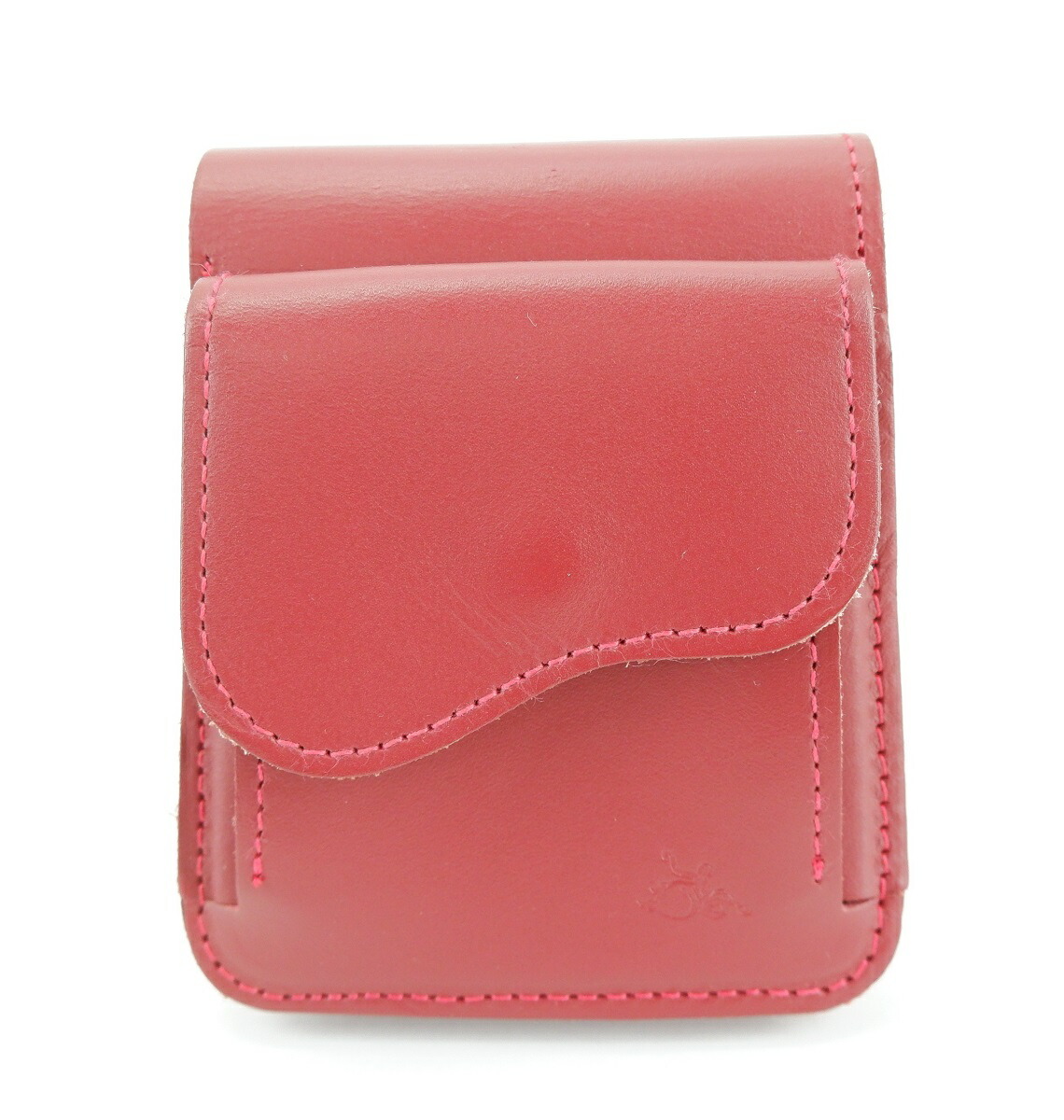 革蛸謹製 COMPACT WALLET 台形ショートワレット コンパクトウォレット 2つ折り財布 レッド Made in Japan