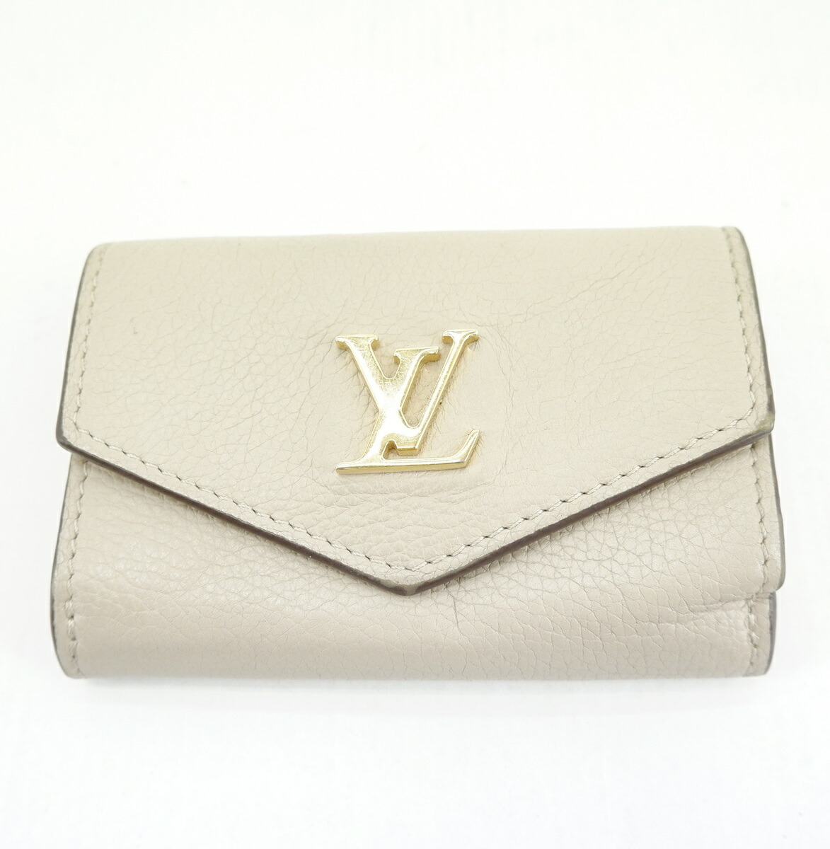 【極美品】ルイヴィトン　ポルトフォイユロックミニ　三つ折り財布　ベージュ 極美品】ルイヴィトン ポルトフォイユロックミニ 三つ折り財布