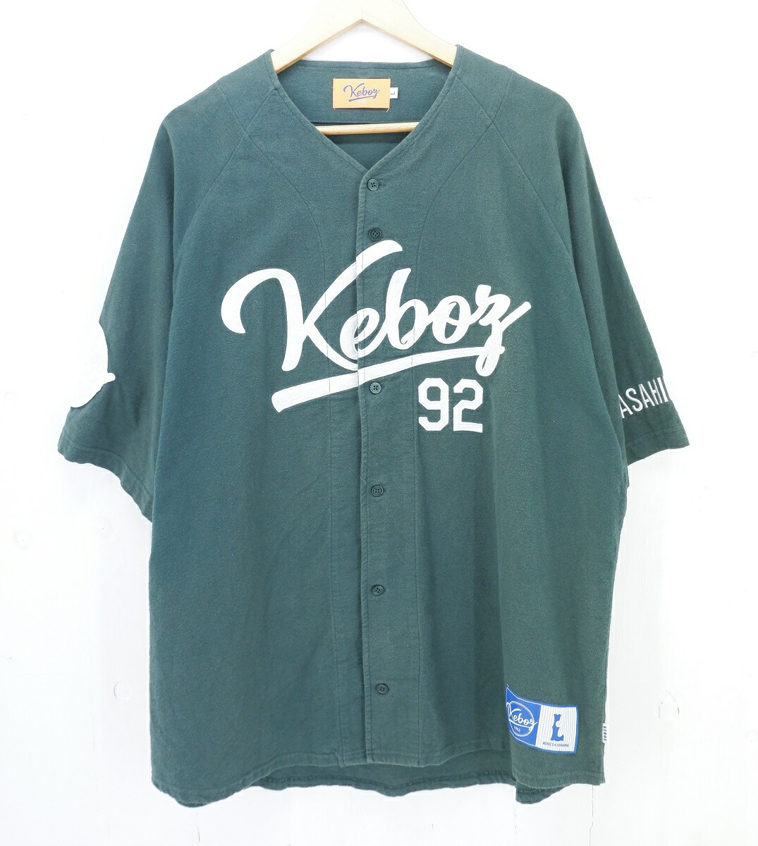 Keboz 半袖ベースボールシャツ Lサイズ オリーブグリーン Keboz 半袖ベースボールシャツ Lサイズ オリーブグリーン - メルカリ