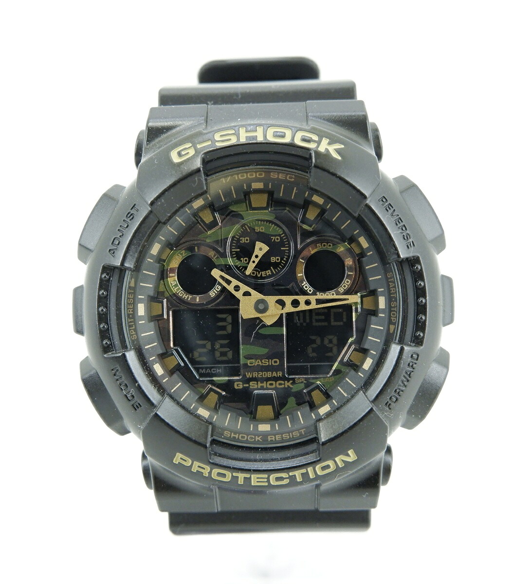 【切り詰めしました】G-SHOCK GA-100CF-1A9JF ジーショック デジタル アナログ ウオッチ ご覧なさる 時辰儀 黒いこと 間鴨フラ文字記号盤 独居室 CASIO カシオ