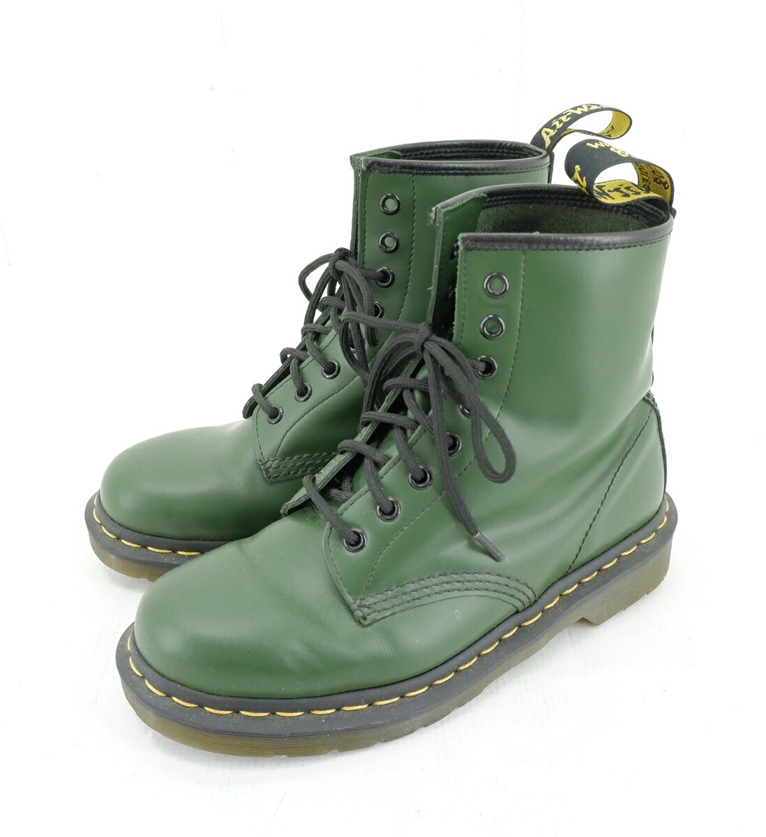 Dr. Martens グリーン　ブーツ　25cm 1460 8ホール 1460 ダークグリーンステッチ 8 ホール ブーツ