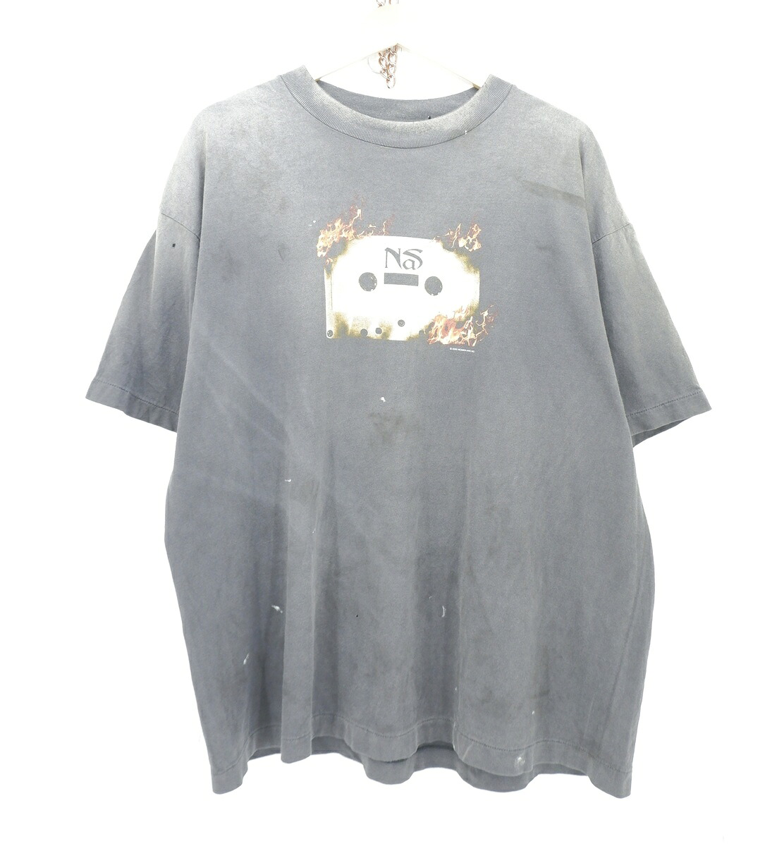 SAINT MICHAEL 25AW S/S NAS Tee size：XL セントマイケル プリント 半袖Tシャツ ブラック ヴィンテージ加工 SM-HR1-0000-C20 Made in Japan 27,750円