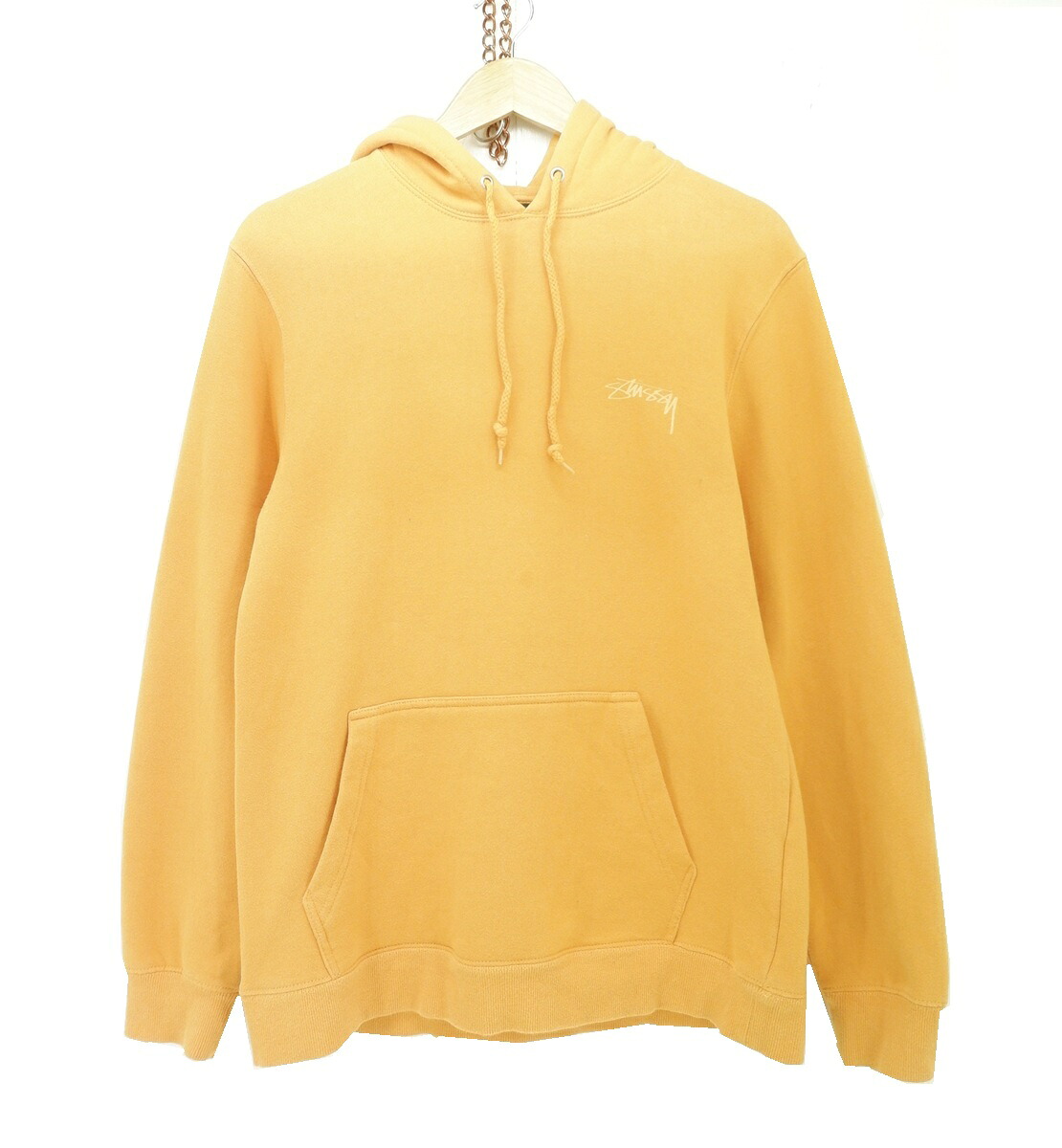 STUSSY LOGO PULLOVER HOODIE size：M ステューシー ロゴタイプ ティーシャツ フーディー パーカー オレンジ色 Z4000SAS17 手玉