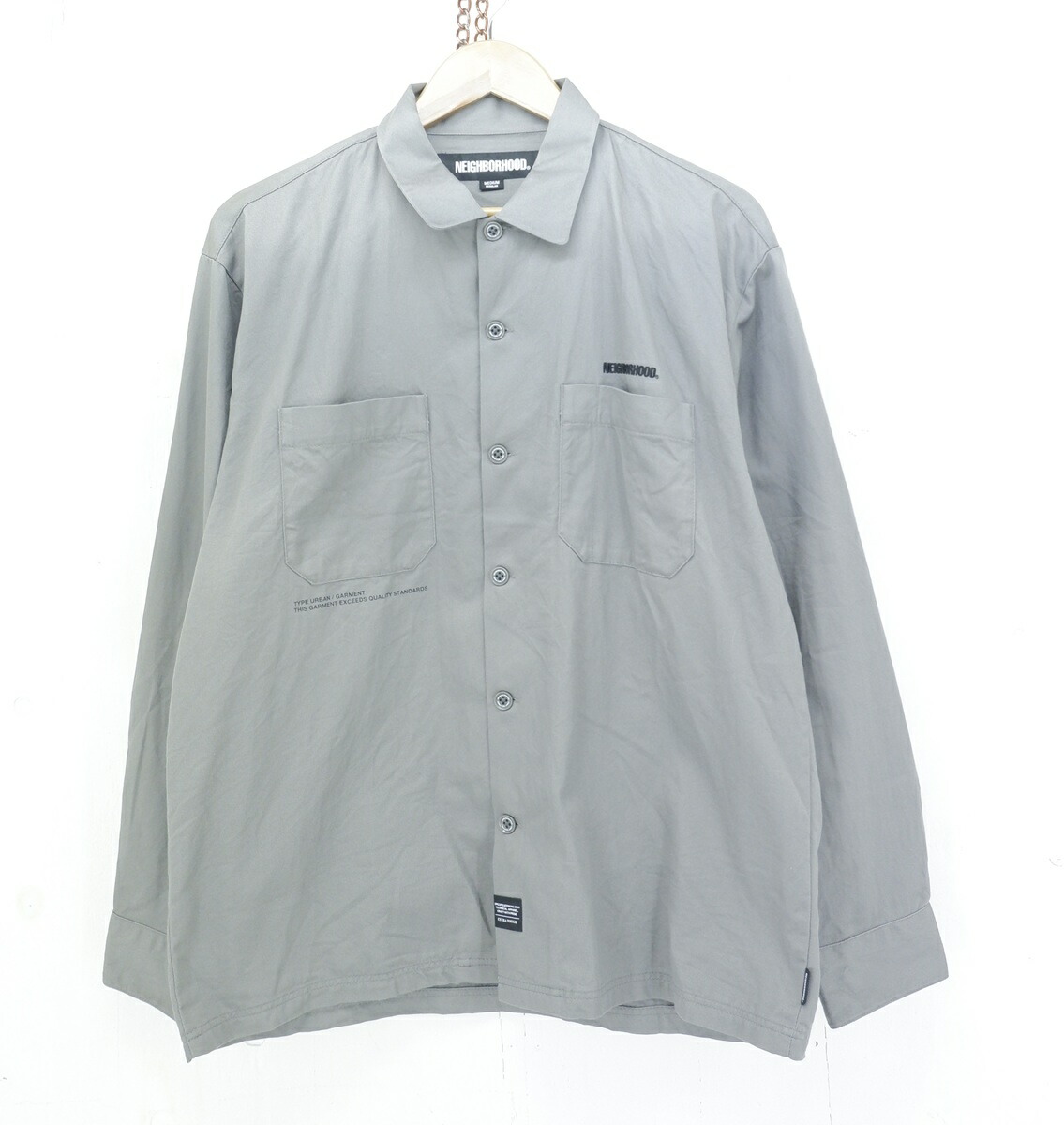 【最終局面割り引き】NEIGHBORHOOD 25AW L/S CLASSIC WORK SHIRT size：M ネイバーフッド 古典派音楽 細工物プルオーバー 長袖プルオーバー 名取り草プルオーバー 薄墨色 252TSNH-SHM01