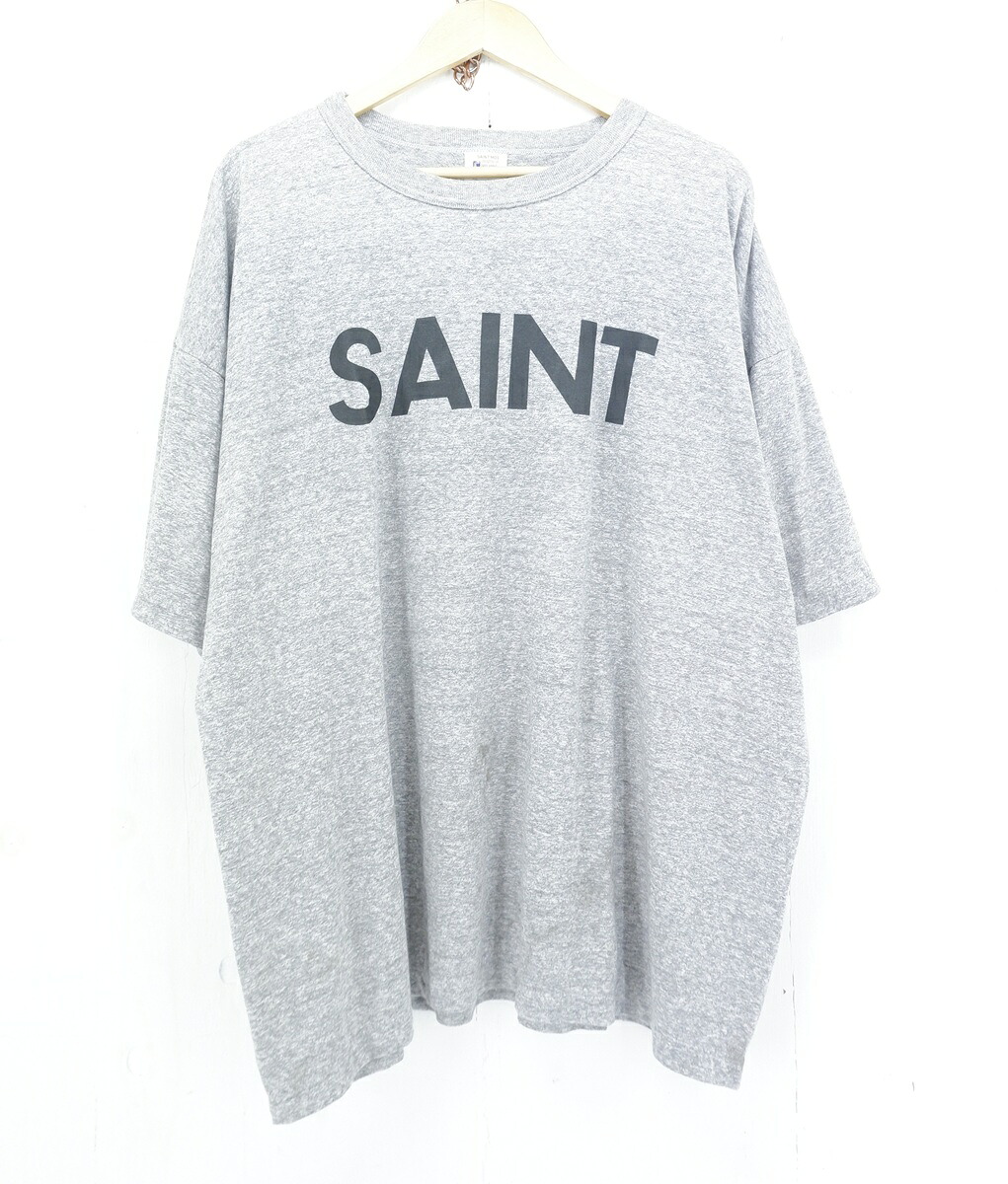 SAINT MICHAEL 25SS S/S SAINT Tee size：XXL セントマイケル ロゴ プリント 半袖Tシャツ グレー SM-HR8-0000-087 Made in Japan