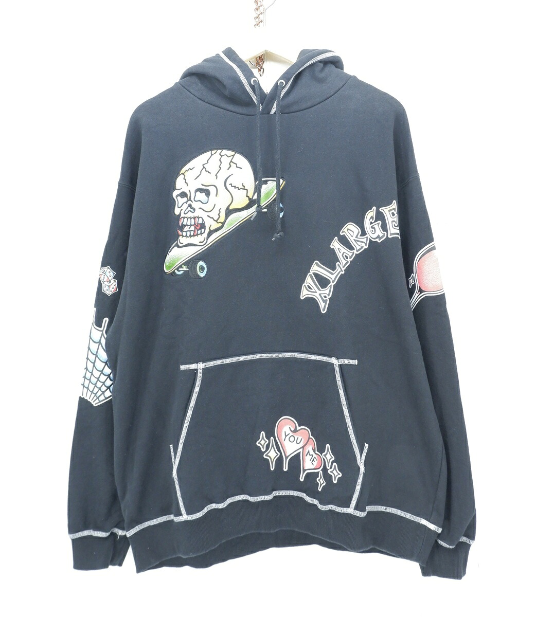 XLARGE GOOD TIME HOODED size：XL エクストララージ プルオーバー フーディー パーカー ブラック 101241012003
