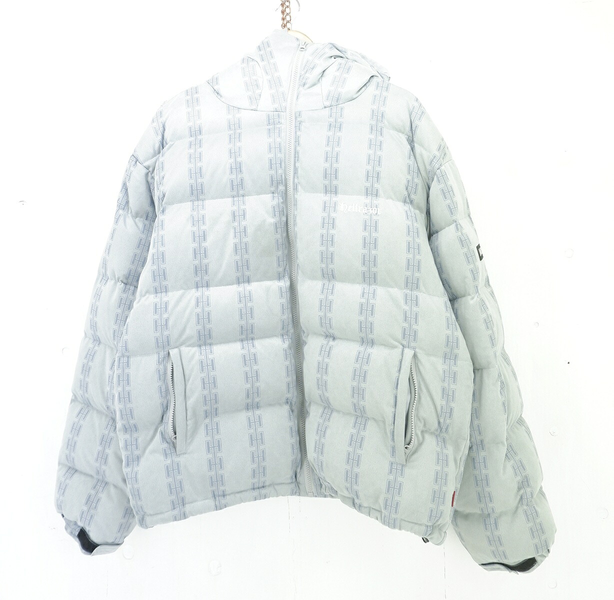Hellrazor H CHAIN SUEDE HOODED DOWN JACKET size：XL ヘルレイザー 落ちこむ上衣 アウター スレート