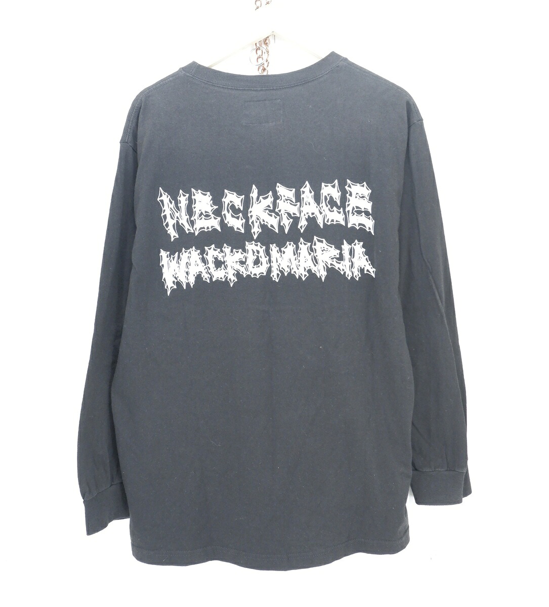 WACKO MARIA × NECK FACE 24SS L/S PRINT Tee size：L ワコマリア のど首人間の顔 共同研究 うしろ側刷り上げる 長袖ティーシャツ ロンT 黒いこと NECKFACE-WM-LT05