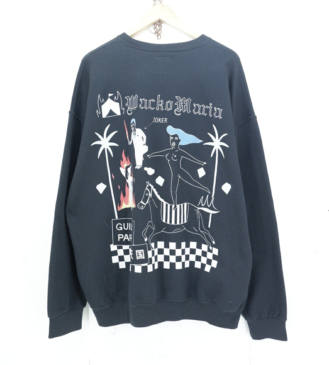 【値下げしました】 WACKO MARIA 23AW CREW NECK SWEAT SHIRT (TYPE-8) size：XXL ワコマリア 世界平和プロジェクト クルーネック スウェット シャツ ブラック 23FW-WMC-SS16