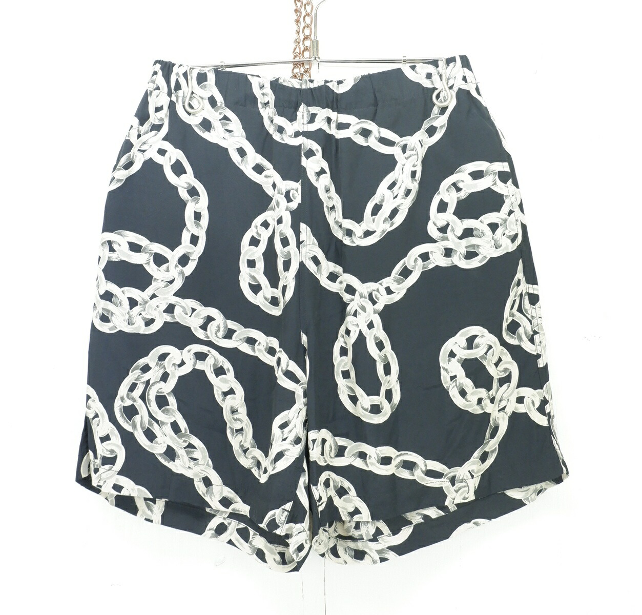 【更に値下げ】COOTIE PRODUCTIONS 23SS RAYON EASY SHORTS size:M クーティープロダクションズ レーヨン イージー ショーツ ハーフパンツ ショートパンツ 総柄 チェーン ブラック CTE-23S127 Made in Japan|浪漫遊 店