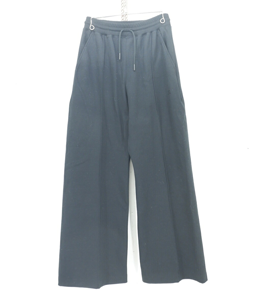 beautiful people TROPICAL WOOL MOHAIR SIDE TUCK WIDE PANTS size：38 ビューティフルピープル ワイド ストレートパンツ トレーニングパンツ ジャージ ボトムス ブラック 1535305004 Made in Japan 14,000円