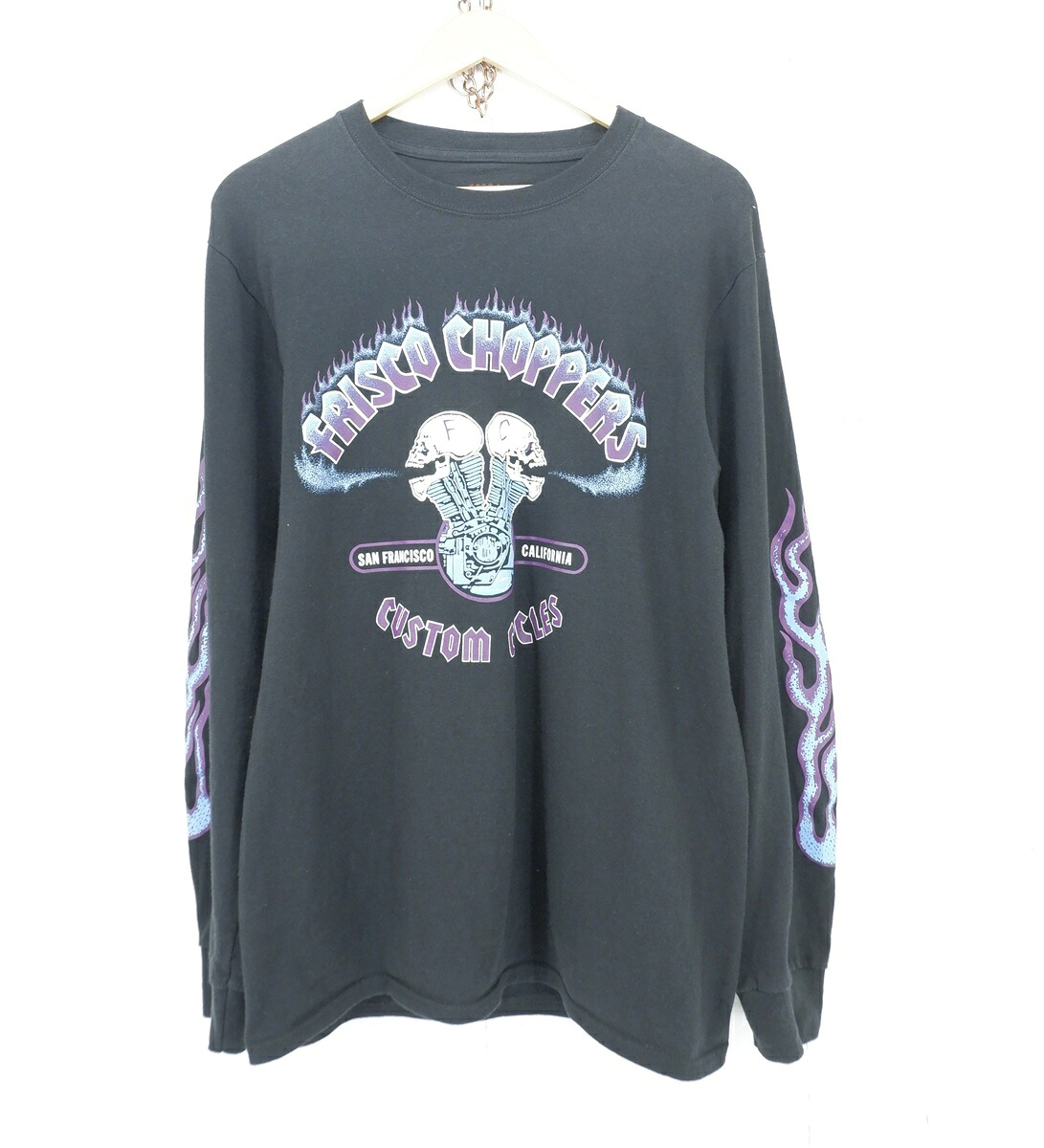 FRISCO CHOPPERS L/S PRINT Tee size：M フリスコチョッパーズ プリント 長袖Tシャツ ロンT ブラック