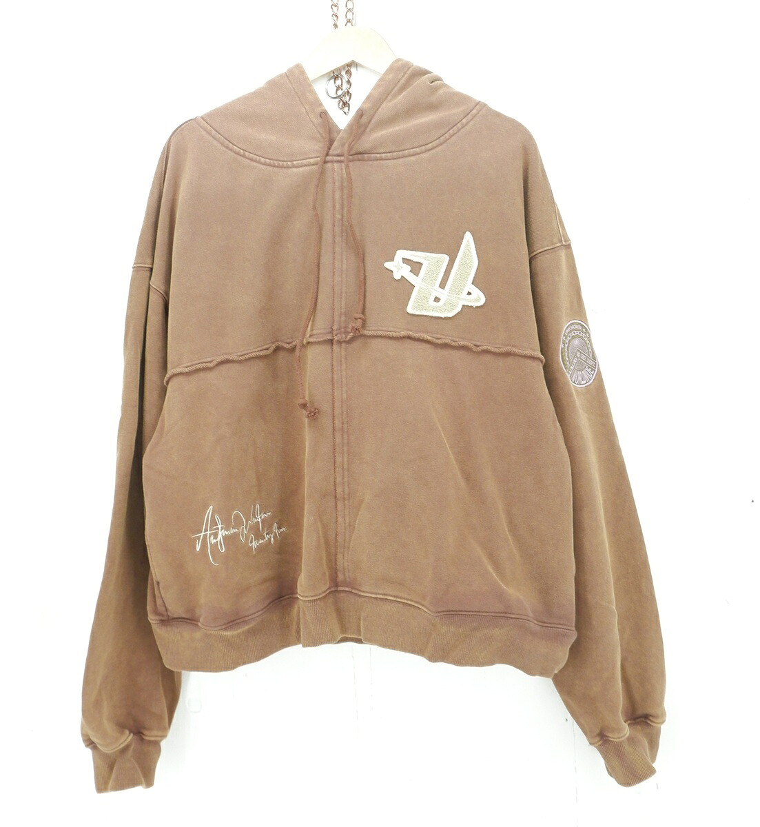 UNKNOWN LONDON PANEL DETAILS ACID DYED HOODIE size：L アンノウン ロンドン プルオーバー フーディー パーカー ブラウン