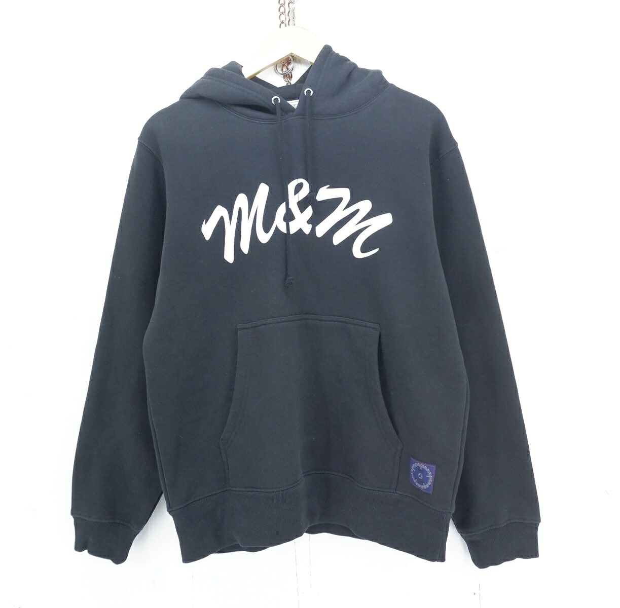 M&M LOGO HOODIE size：M エムアンドエム ロゴ フーディー パーカー ブラック 25MMSW03