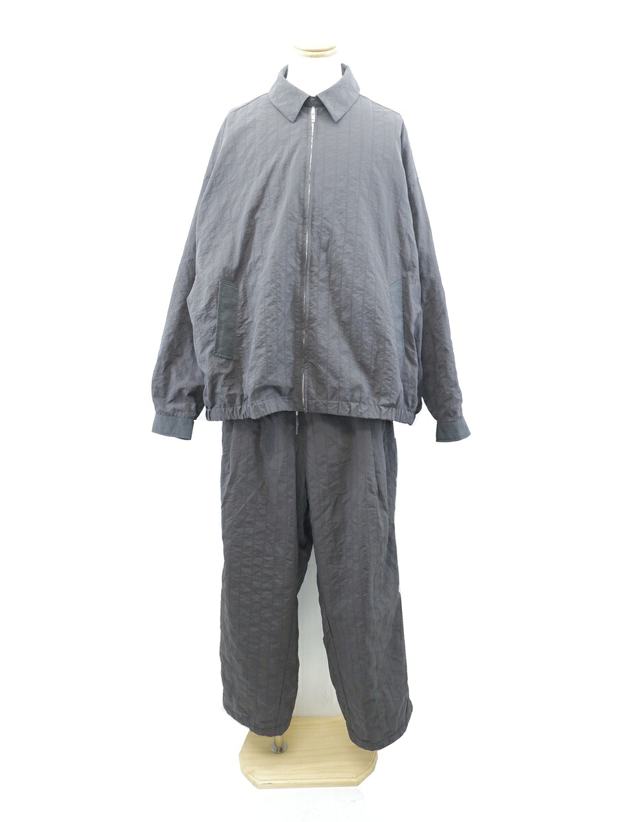 S.F.C STRIPES FOR CREATIVE STITCHED NYLON SWING TOP PANTS SET UP size：XXL エスエフシー ストライプ フォー クリエイティブ スウィング トップ ジャケット パンツ セットアップ ダークグレー Made in Japan
