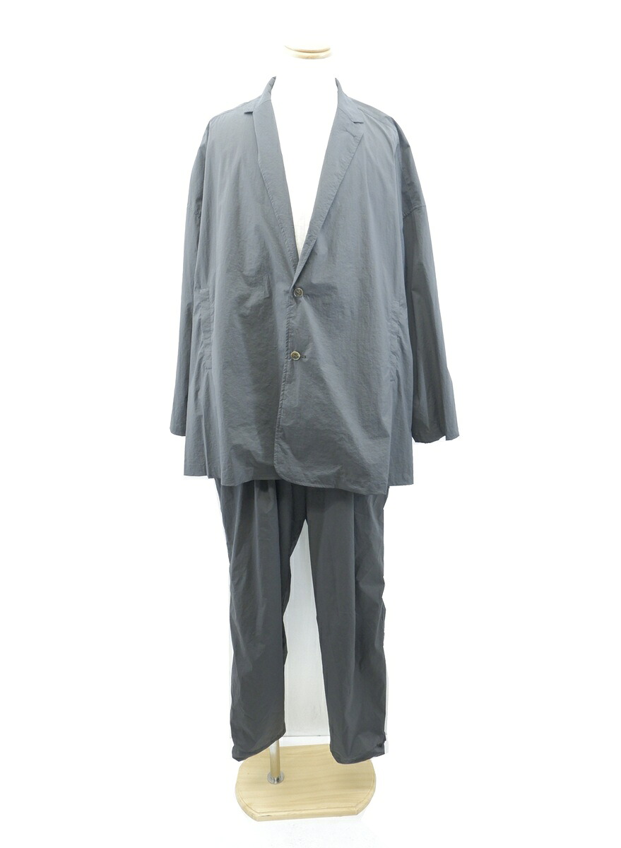 【引き下げしました】S.F.C STRIPES FOR CREATIVE NYLON SHIRT JACKET NYLON PANTS SET UP size：JKT（XL）PANTS（L）エスエフシー 縞模様 四つ物 創作的 ナイロン 上衣 ズボン下 セットアップ まっ黒い薄墨色 Made インチ Japan
